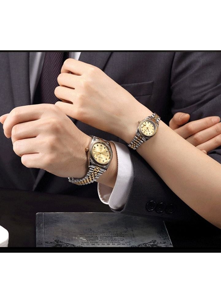 Gonice Gonice Men's Wrist Watch Women's Waterproof Luxury Watches Couple Pair Fashion Stainless Steel Pair Watches  - Image 2