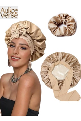 مجموعة بونيه حرير ساتان مزدوج الطبقات 2 في 1 وربطة شعر – تصميم قابل للعكس وثنائي اللون – غطاء نوم للشعر المجعد والطبيعي – رباط قابل للتعديل (مبطن للحماية) - pzsku/Z7333A5B4D0A767FD6A09Z/45/1754277849/934684e5-a6e7-45fa-ba37-661c7334ef67