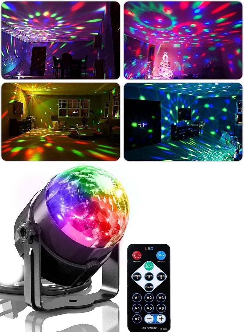 FDTY Disco Ball DJ Party Lights Sound Activated Strobe Lamp with Remote 7 Modes Stage Light for Home Dance Parties Karaoke Halloween Christmas Birthday Decorations - Image 1
