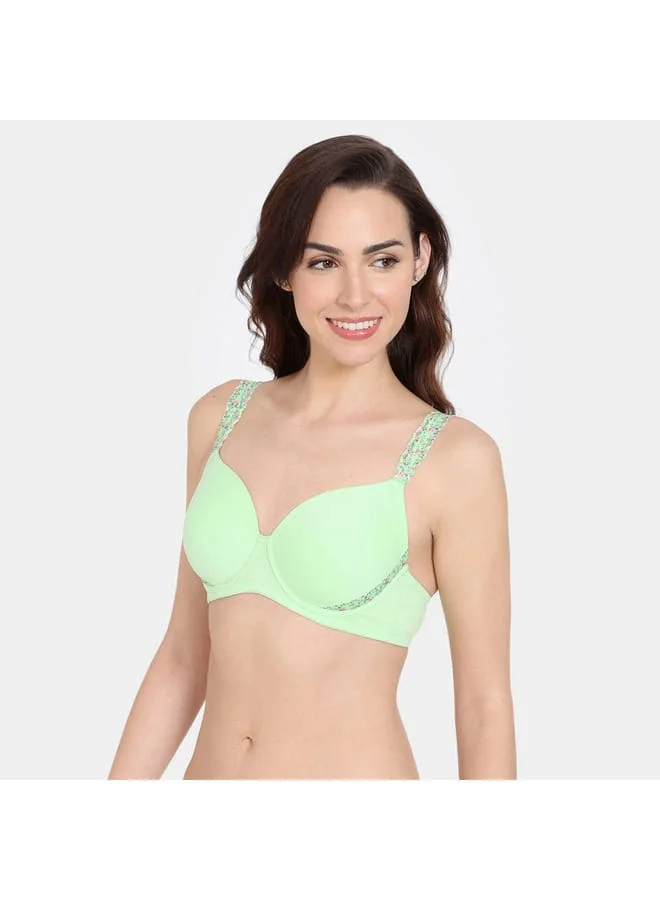 zivame Zivame Lace Detail Bra with Hook and Eye Closure