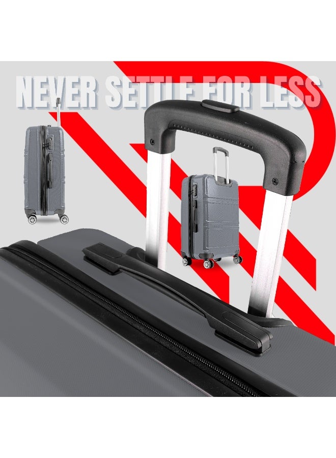 Reflection ABS Luggage Set of 3, Lightweight & 360° Silent Wheels Suitcase, ABS Hard Luggage Trolley, Travel Luggage with Spinner Wheels  (3pc Set, D.Grey) - Image 5