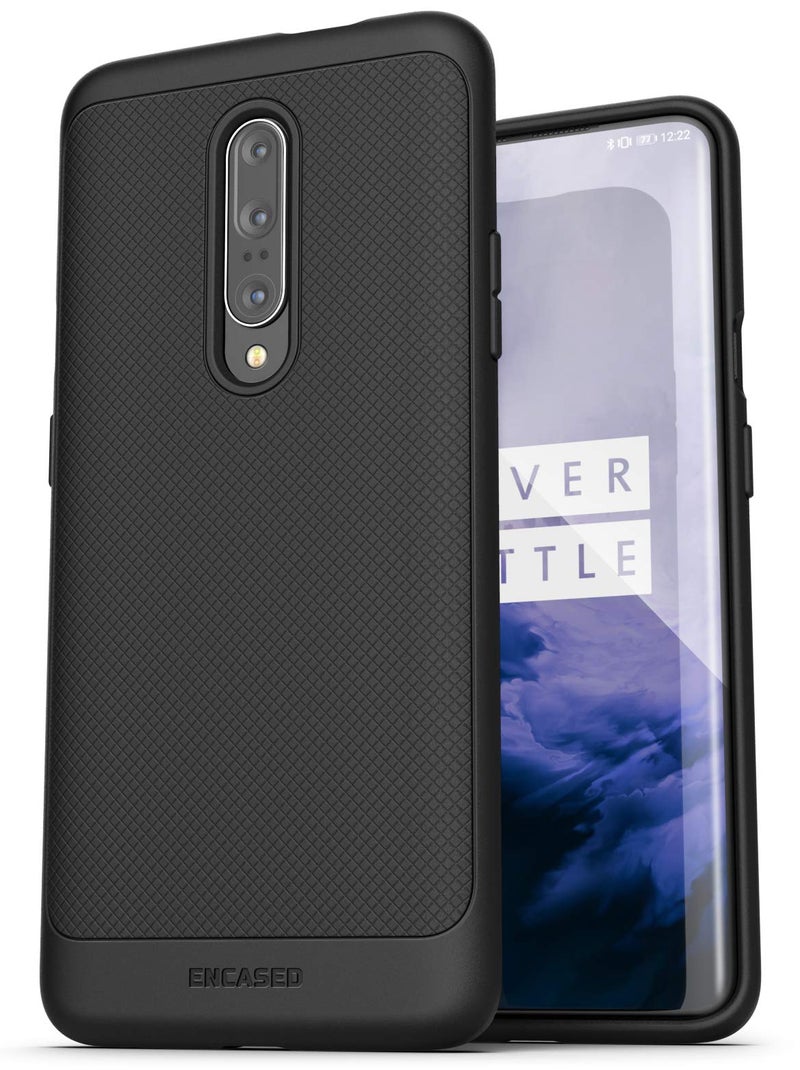 ENCASED OnePlus 7 Pro Case Thin Armor Slim Fit Flexible Grip Phone Cover Black - Image 2