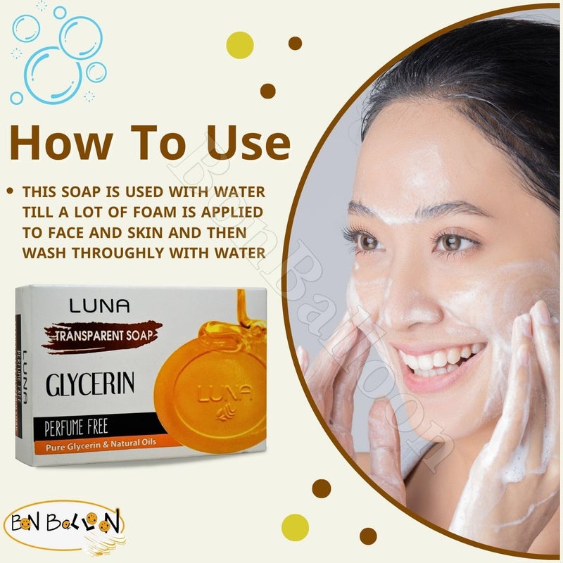 bonballoon Luna Transparent Soap Concentrated Pure Glycerin And Natural Oils Egyptian Egyp Ideal Skin Moisturizert And Gentle For Body 1 Pcs 405 oz 115 gm - Image 5