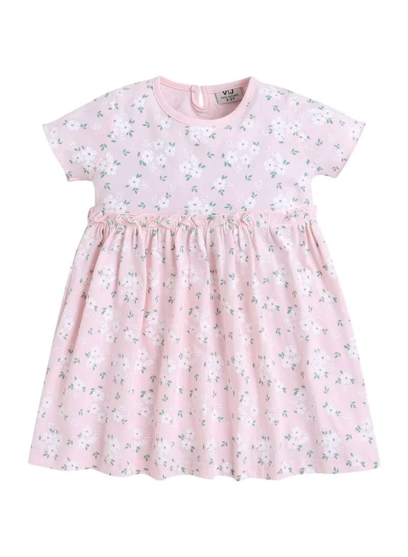 Victor And Jane Pack Of 2 Girls Daisy Print Cotton Dress – Short Sleeve Summer Daywear for Women | Best Price UAE