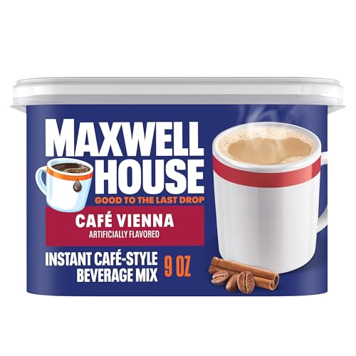 Maxwell House Instant CafeStyle Beverage Mix Easy to Prepare 1 Canister for Quick Morning Coffee or Afternoon Treat Cafe Vienna Kosher Dairy 9 oz - Image 1