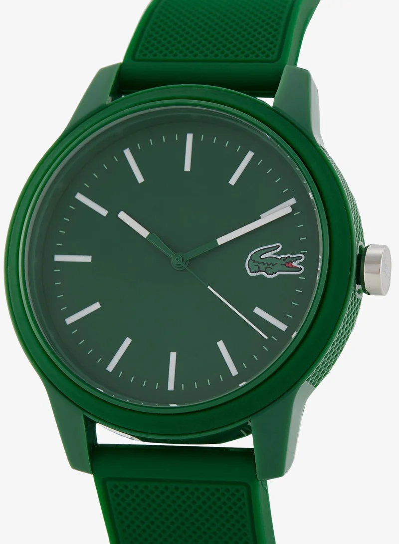 Lacoste 12.12 Collection Analog Quartz Watch For Men With Green Silicone Bracelet - 2010985