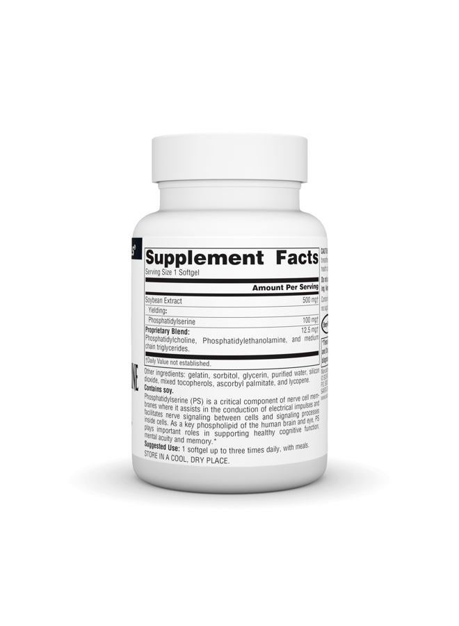 Source Naturals Phosphatidyl Serine Complex Stablilized Enzyme Supplement 500mg - 100% Pure - 60 Softgels - Image 2