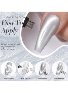 CMGTYYD 8 Pcs Glitter Holographic Nail Polish, Quick Dry Nail Polish Gel Set, Glitter Cat Eye Gel Nail Polish, High Glossy Sparkle Shiny Nail Gel, Shiny DIY Nail Polish  - Image 5
