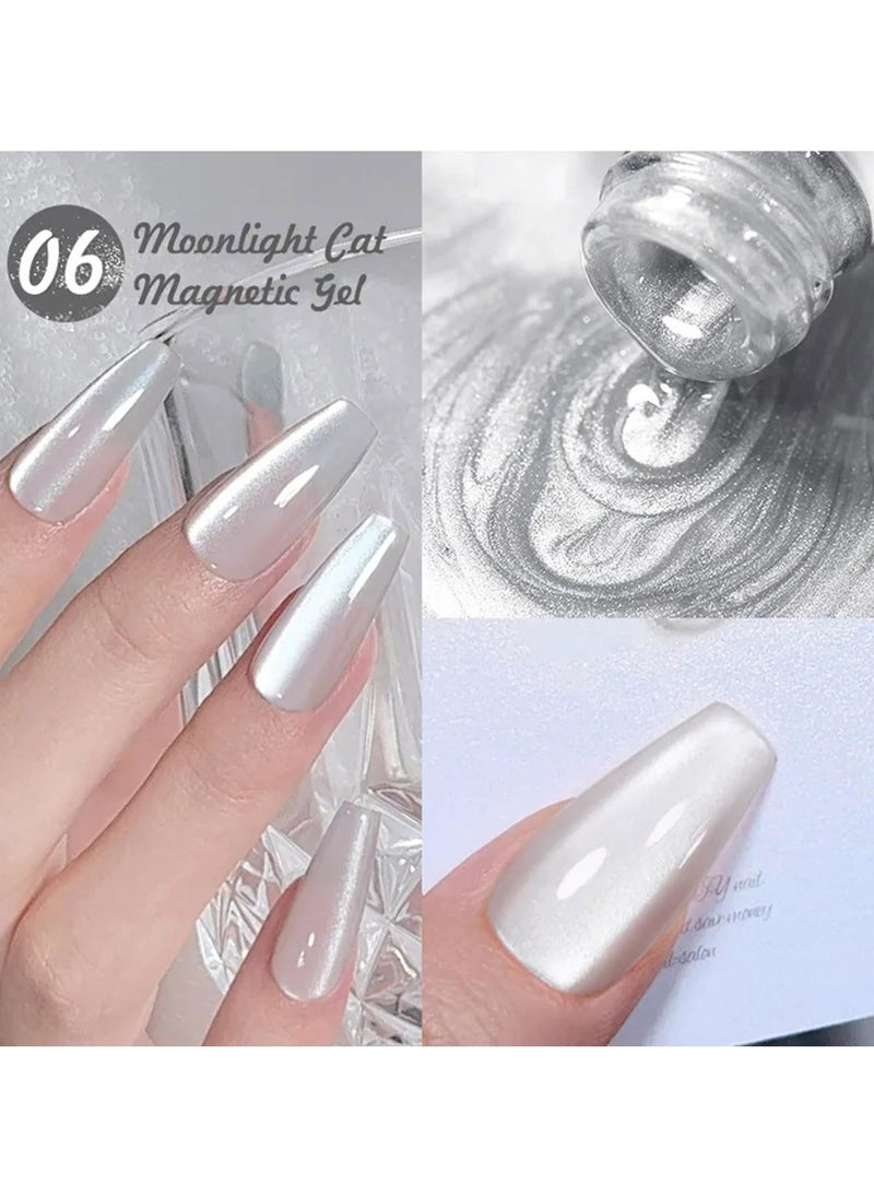 CMGTYYD 8 Pcs Glitter Holographic Nail Polish, Quick Dry Nail Polish Gel Set, Glitter Cat Eye Gel Nail Polish, High Glossy Sparkle Shiny Nail Gel, Shiny DIY Nail Polish  - Image 3