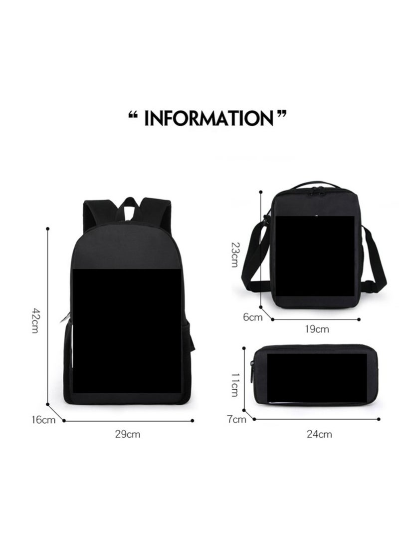 Godzilla Children's leisure load reducing large capacity printed backpack for elementary school students, 3-piece set - Image 2