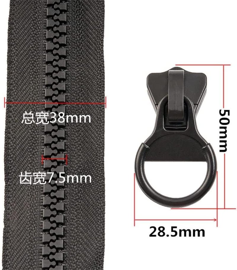 Zippers for Sewing，Zipper Replacement, 1pcs 8# 60300CM Resin Zipper, Sewing Zippers with Zipper Sliders, Clothes Sleeping Bag Tent Bedspreads Sewingack,:(80cm) - Image 2