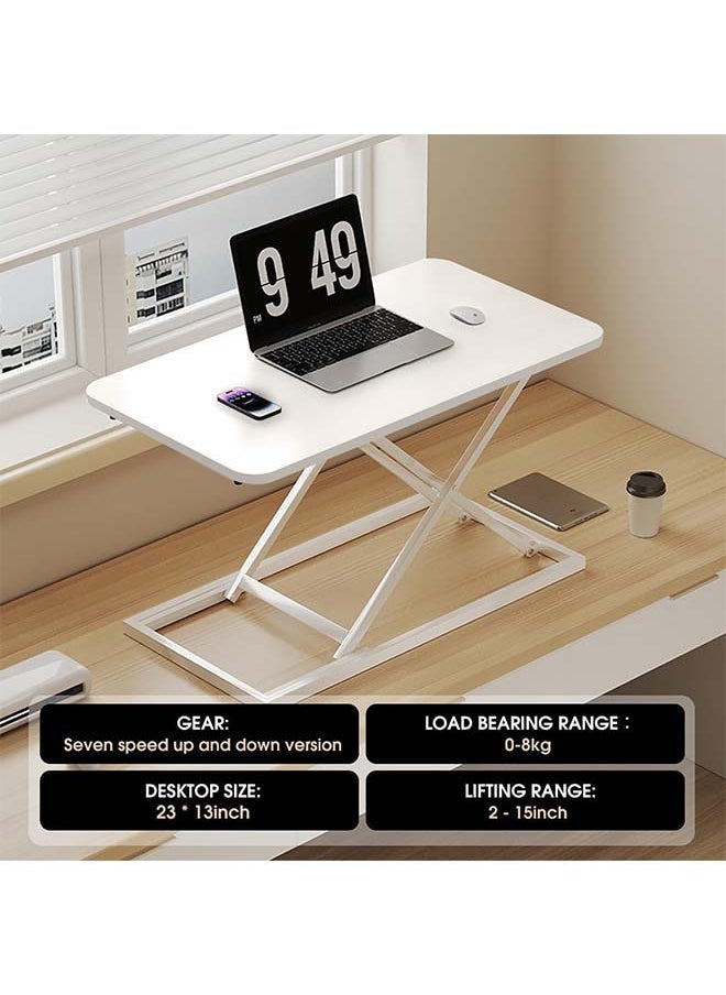 L&E Ultra-Slim Single Top Height Adjustable Standing Desk Riser, Compact Sit Stand Desktop Converter for Laptop and Single Monitor Workstation Office Use  - Image 3