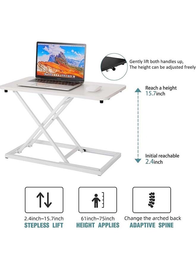 L&E Ultra-Slim Single Top Height Adjustable Standing Desk Riser, Compact Sit Stand Desktop Converter for Laptop and Single Monitor Workstation Office Use  - Image 4