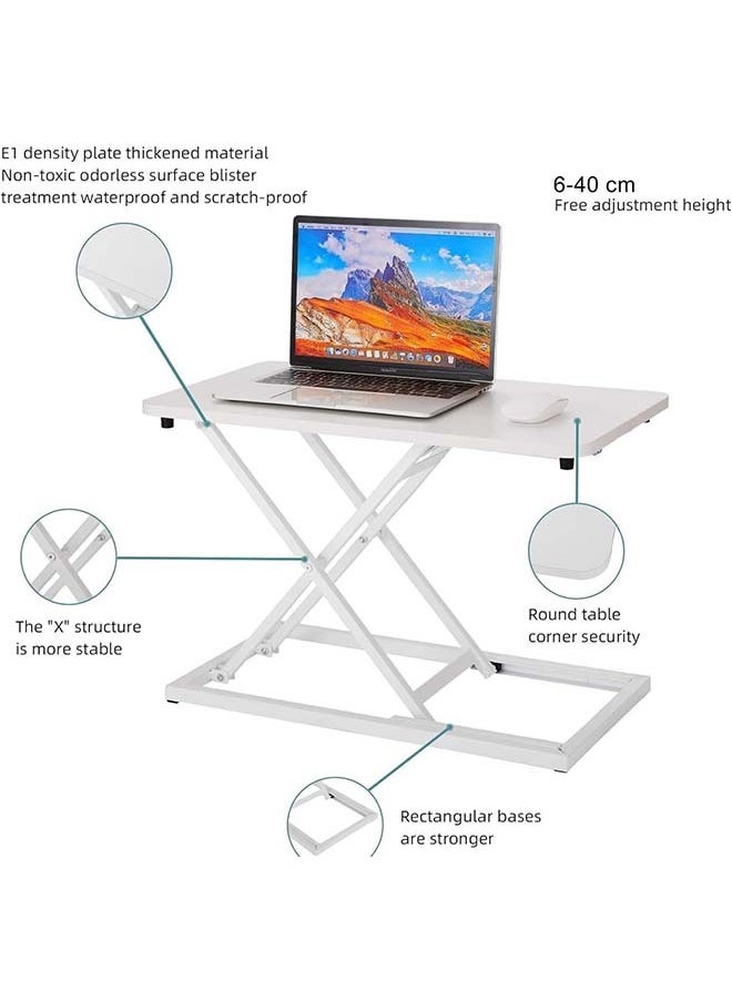 L&E Ultra-Slim Single Top Height Adjustable Standing Desk Riser, Compact Sit Stand Desktop Converter for Laptop and Single Monitor Workstation Office Use  - Image 5
