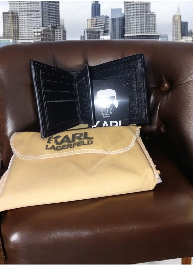 Karl Lagerfeld Karl Lagerfeld Bi-Fold Wallet with Ticket Pocket – 8 Card Slots & 2 Main Pockets  - Image 2