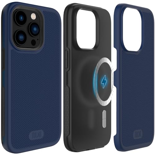 TUDIA MergeGrip Case for iPhone 14 Pro MagSafe Compatible - Slim with Non-Slip Design for Easy Grip, Military Grade [4ft Drop Tested 26x] Dual Layer and Raised Edges for Protection - Indigo Blue - Image 1