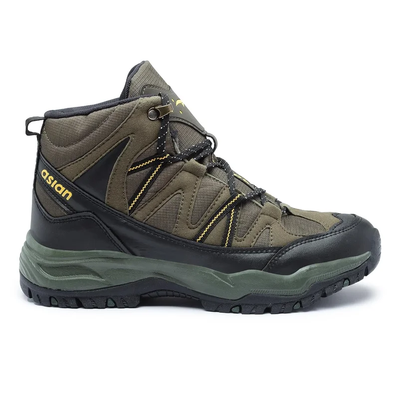 Asian Men's Olive Black Trekking Shoes for Boys