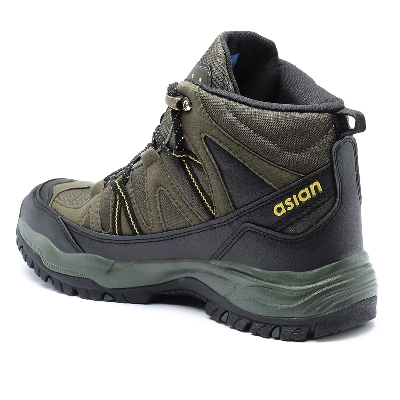 Asian Men's Olive Black Trekking Shoes for Boys