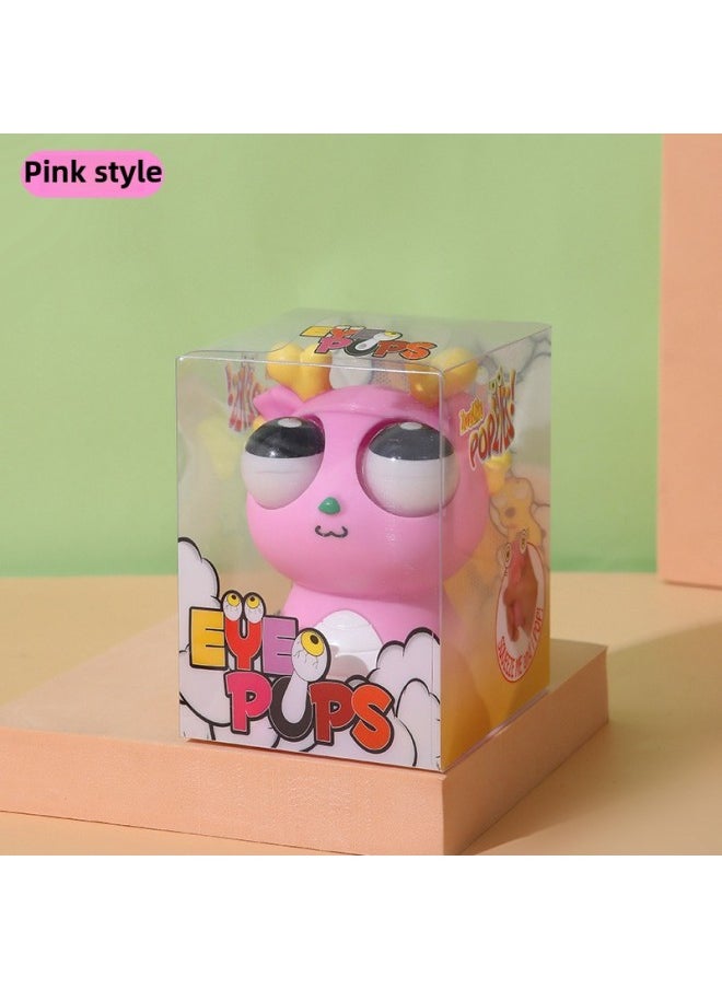 Generic Eye-popping Dragon Decompression Toy Pinch Music Children's Decompression Artifact Stares At The Eyes Of The Little Dragon Doll To Relieve Boredom Vent Ball-Color:dark Green Eye-popping Dragon (bag)  - Image 5