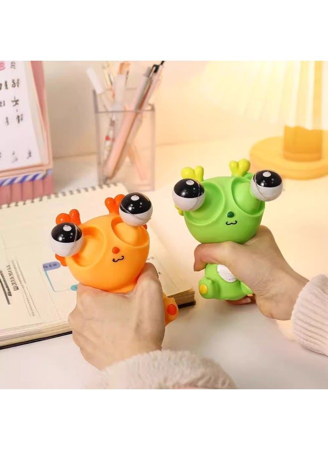 Generic Eye-popping Dragon Decompression Toy Pinch Music Children's Decompression Artifact Stares At The Eyes Of The Little Dragon Doll To Relieve Boredom Vent Ball-Color:dark Green Eye-popping Dragon (bag)  - Image 2