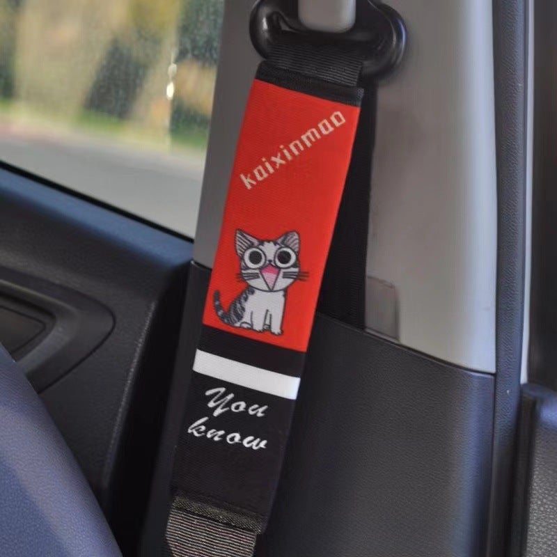 Generic Cute Cartoon Car Seat Belt Pads Extended Length 21.5cm happy cat "short] 