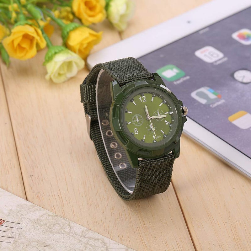klarako Men Watch Bands Round Nylon Strap Military Wristwatch, Electronic Aklarakolog Wrist Watch Men Watch BandsWatch Bands (OD Green) - Image 5