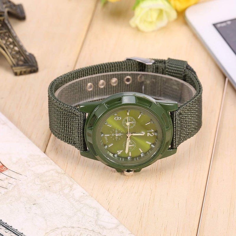 klarako Men Watch Bands Round Nylon Strap Military Wristwatch, Electronic Aklarakolog Wrist Watch Men Watch BandsWatch Bands (OD Green) - Image 1