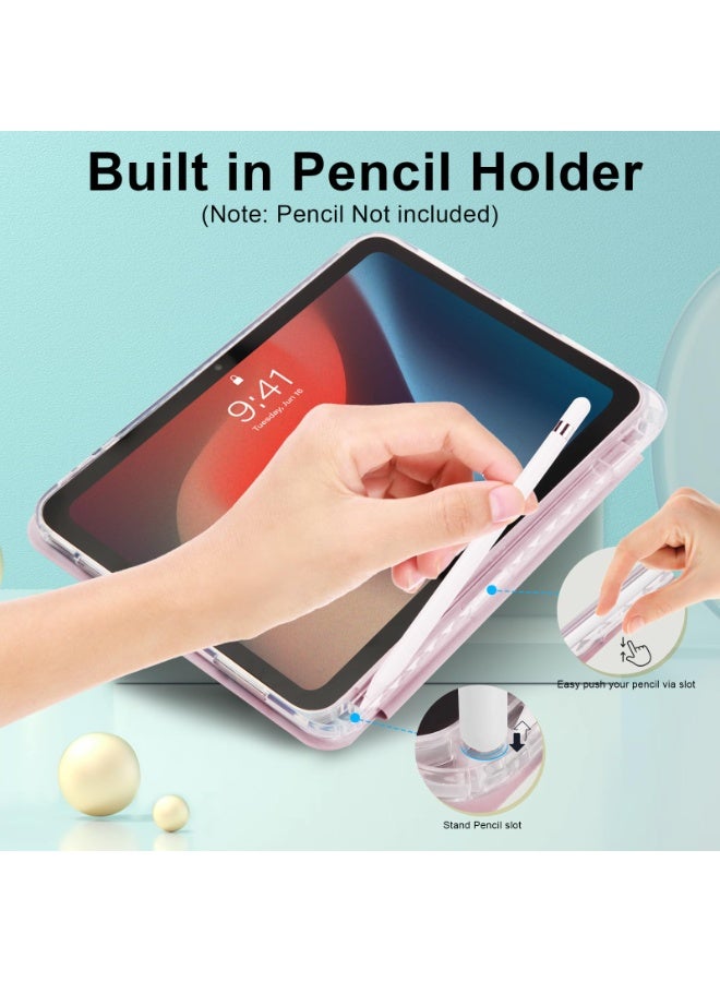 for HUAWEI MatePad 11.5 inch/Air 11.5 inch/11.5S 11.5inchCase Cover ,Transparent Airbag With Pen Slot For Anti Drop, Tablet Protective Cover, Triple Fold Multi Angle Design, Automatic Wake-up/sleep, Soft Leather，Pink - Image 2