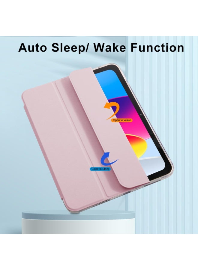 for HUAWEI MatePad 11.5 inch/Air 11.5 inch/11.5S 11.5inchCase Cover ,Transparent Airbag With Pen Slot For Anti Drop, Tablet Protective Cover, Triple Fold Multi Angle Design, Automatic Wake-up/sleep, Soft Leather，Pink - Image 4