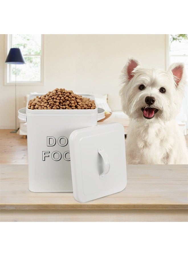 Dog Food Storage Container Farmhouse Pet Food Storage Containers with Lid and Scoop, Perfect Vintage Durable Canister Treats Tin for Kitchen Countertop, Shelf, Great Gift for Pet Owners - Dog Food