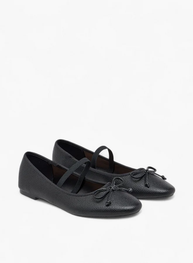 Flora Bella By Shoexpress Women Bow Accent Ballerina Shoes with Elasticated Strap