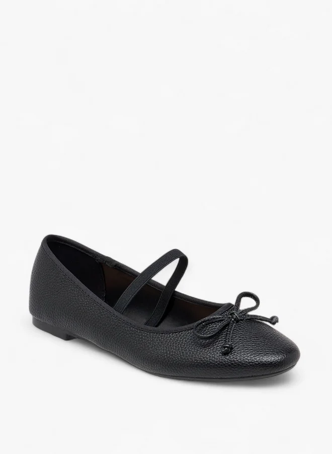 Flora Bella By Shoexpress Women Bow Accent Ballerina Shoes with Elasticated Strap