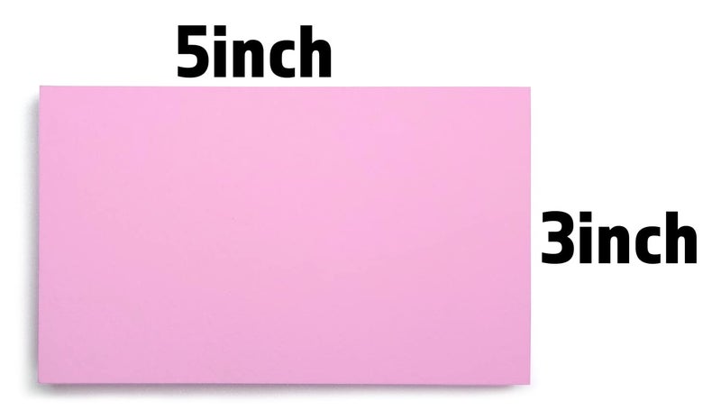 PPAPPAPPIYO 50 Pack 3x5 Colored Index Cards, 180gsm Premium Textured Blank Flash Cards, Heavyweight Cardstock for Study, Recipes, and DIY Crafts (pink) - Image 2