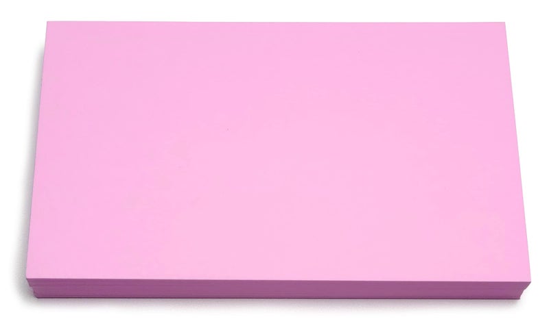 PPAPPAPPIYO 50 Pack 3x5 Colored Index Cards, 180gsm Premium Textured Blank Flash Cards, Heavyweight Cardstock for Study, Recipes, and DIY Crafts (pink) - Image 1