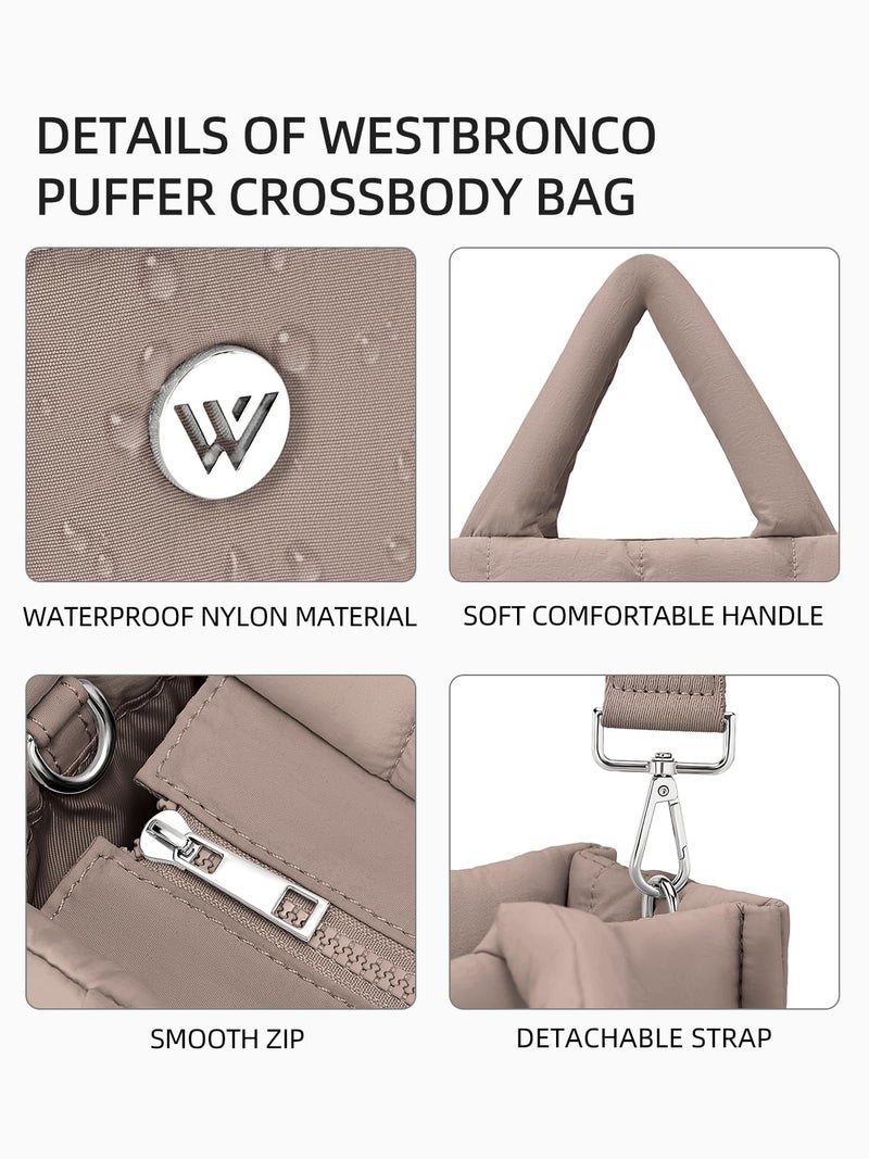 WESTBRONCO Puffer Crossbody Bags for Women Quilted Tote Bag Puffy Weekender Overnight Bag Nylon Shoulder Handbag, Medium Bag for Work, Daily, Travel - Image 5
