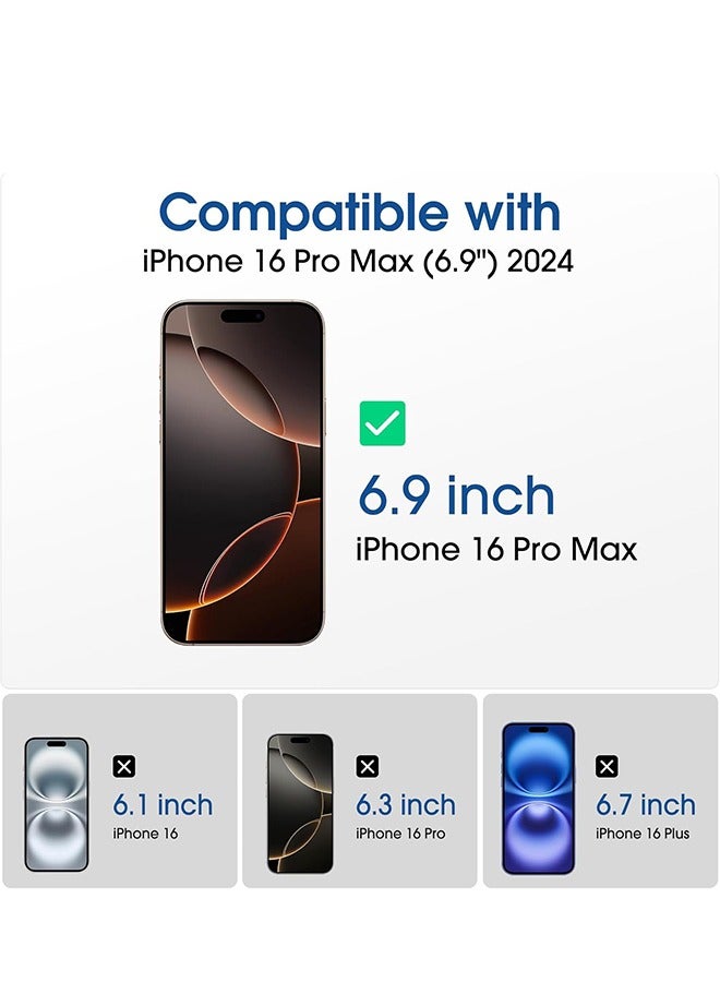 【عبوة من قطعتين】 واقي شاشة الخصوصية لهاتف iPhone 16 Pro Max (6.9 بوصة)، غطاء كامل للحماية من الحافة إلى الحافة، جراب خاص مضاد للتجسس، منحني - Image 2