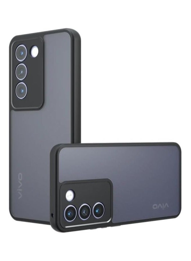 VKL Case Compatible with VIVO V30 Lite 5G Cover, Ultra-thin Ultralight Flexible Silicone Frame + Clear Acrylic Back Case for VIVO V30 Lite (Matte Black) - Image 1