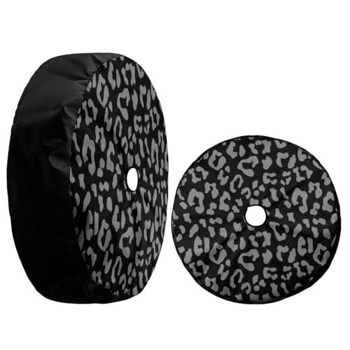 Foruidea Leopard Print Spare Tire Cover with Backup Camera Hole Wheel Tire Cover Fit Trailer, RV, SUV and Many Vehicle 18inch - Image 3