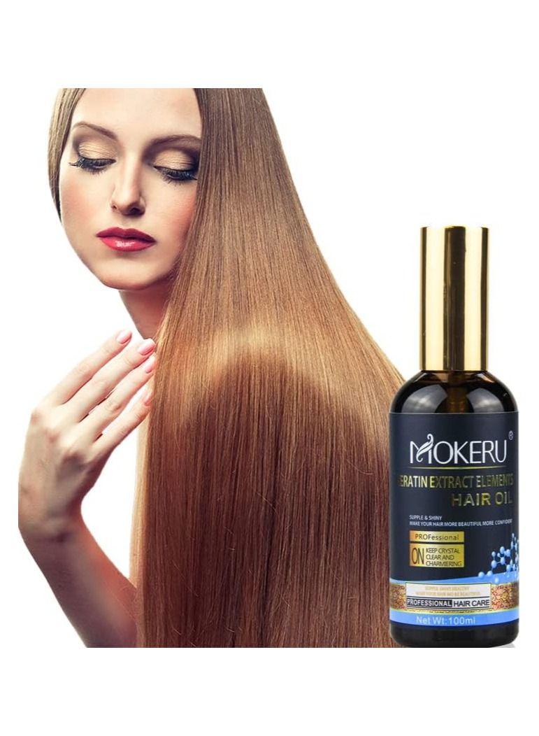 موكيرو علاج زيت الشعر العضوي من موكيرو بالكيراتين والزيوت النباتية العشبية للعناية بالشعر وإصلاح الشعر الطبيعي - Image 3