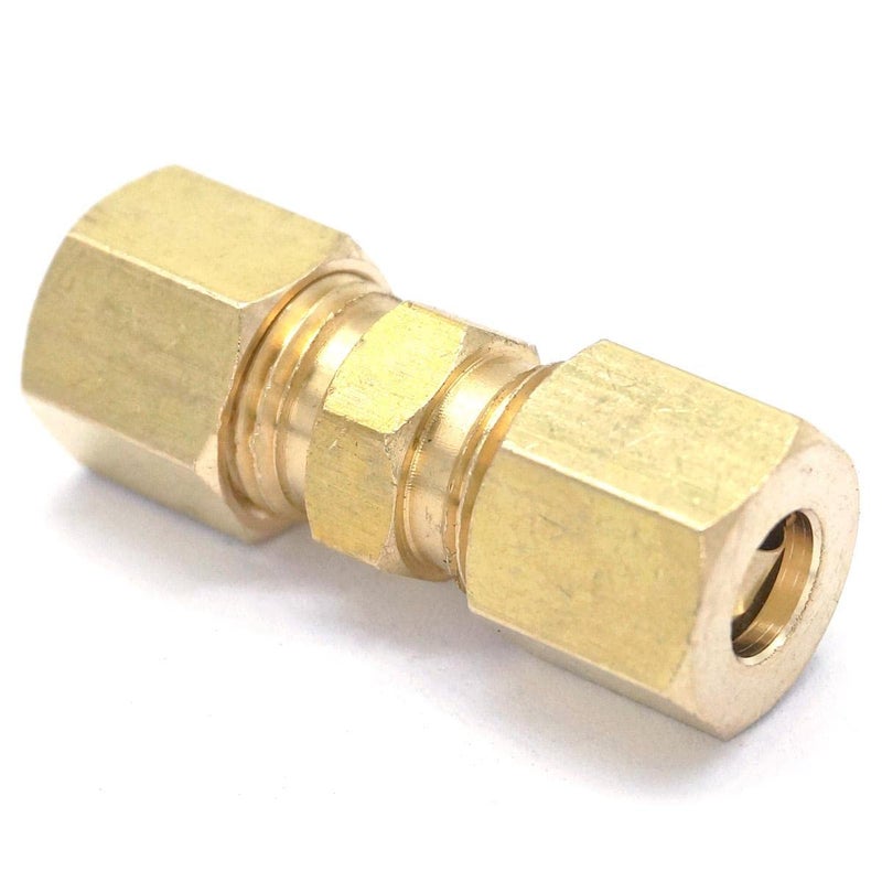 Brass Straight Compression Union Fitting For 1 4 Inch Tube OD Connector - Image 4