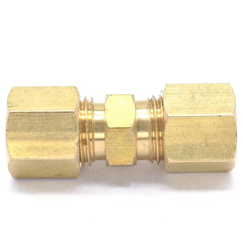 Brass Straight Compression Union Fitting For 1 4 Inch Tube OD Connector - Image 5