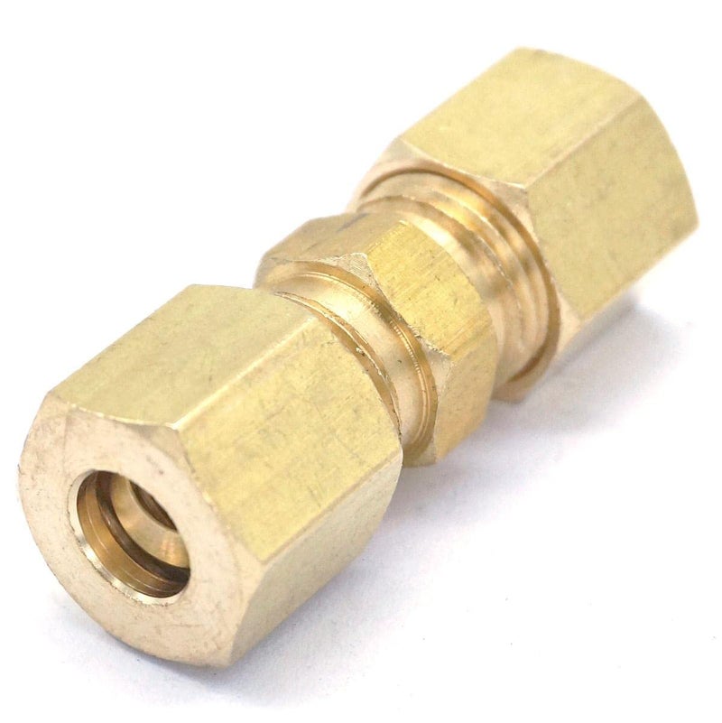 Brass Straight Compression Union Fitting For 1 4 Inch Tube OD Connector - Image 3