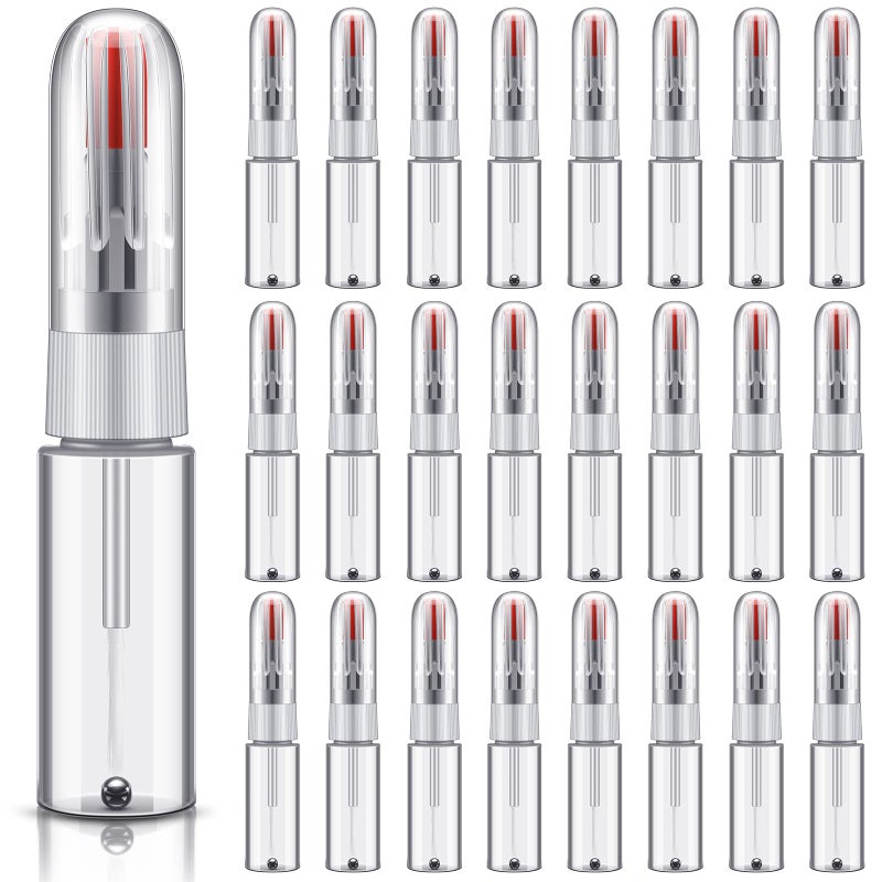 Potchen 24 Packs Fillable 2in1 Paint Touch up Applicator Pens Precision Fine Tip Writer Pen Brush Touch up Paint Pen for Walls Auto Car Scratch Repair Chips 7 ml - Image 2