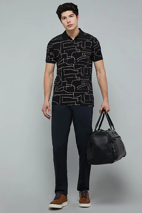 أر أند بي Printed Polo T-Shirt with Short Sleeves