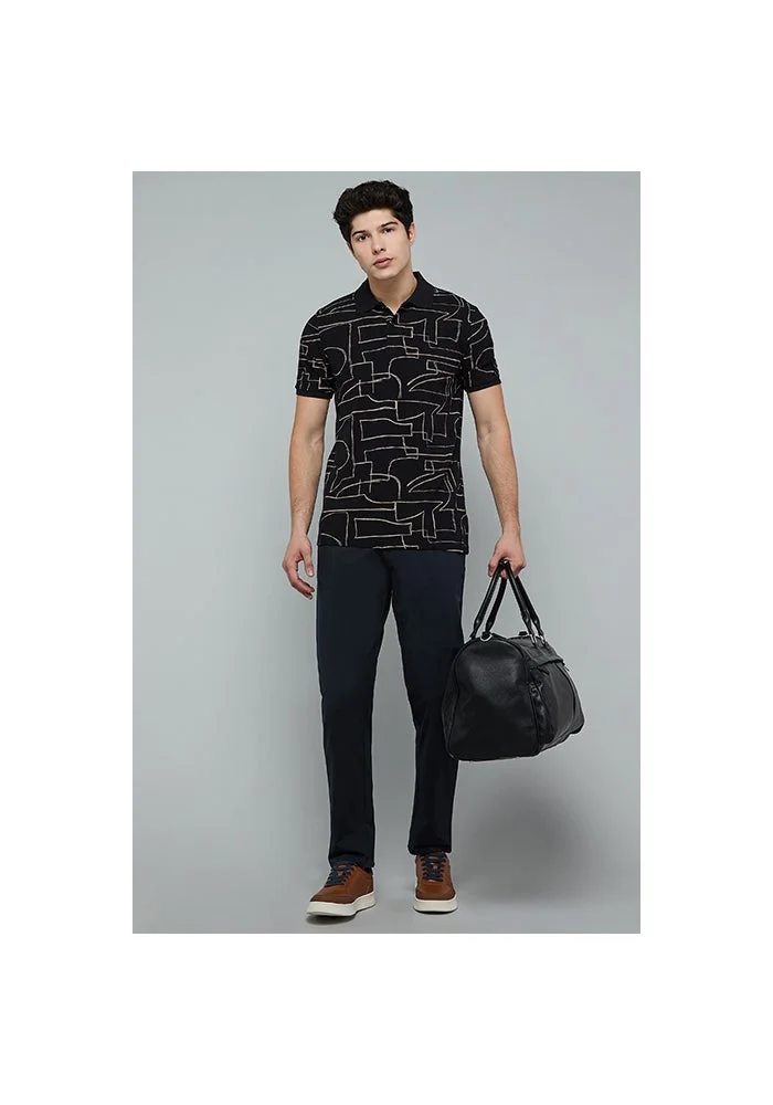 أر أند بي Printed Polo T-Shirt with Short Sleeves