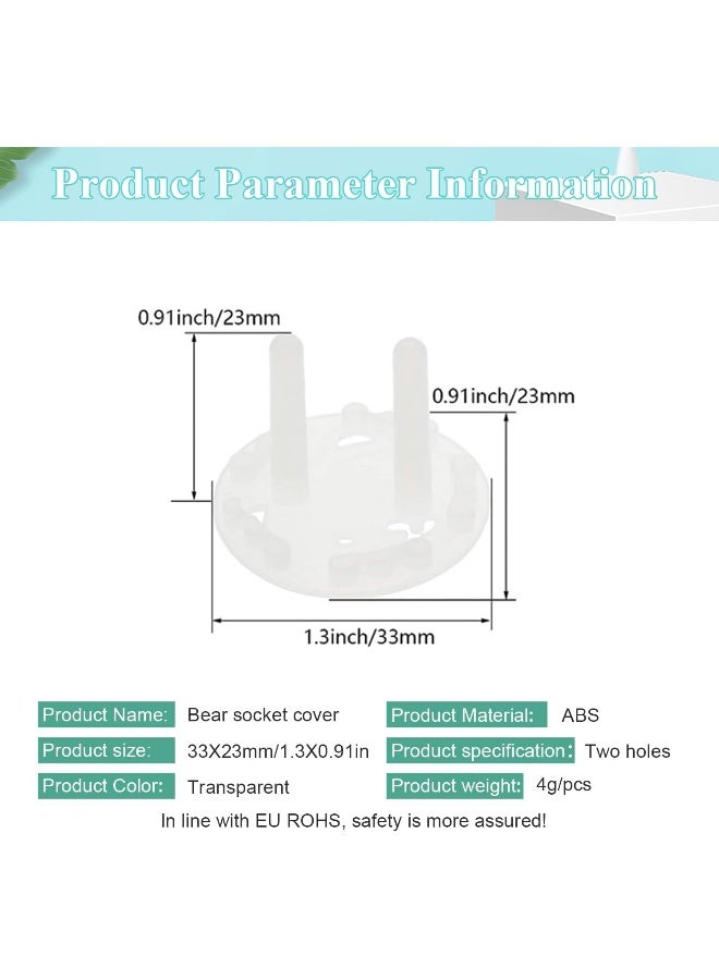 Fielect Outlet Plugs Covers Childproof Outlet Covers Protectors Electric Socket Cover Electrical Protector 2-Pin Transparent 30Pcs - Image 2