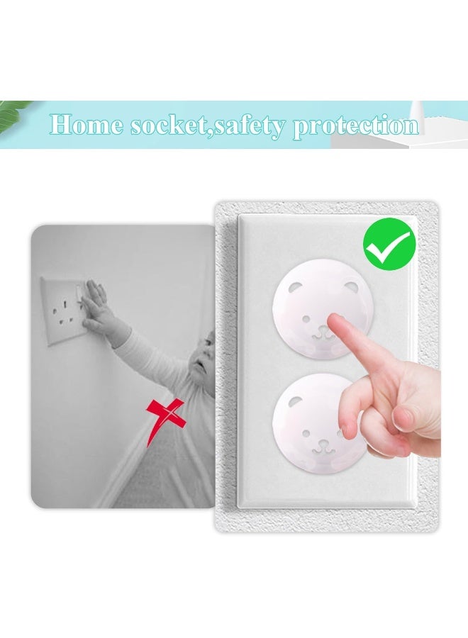 Fielect Outlet Plugs Covers Childproof Outlet Covers Protectors Electric Socket Cover Electrical Protector 2-Pin Transparent 30Pcs - Image 3