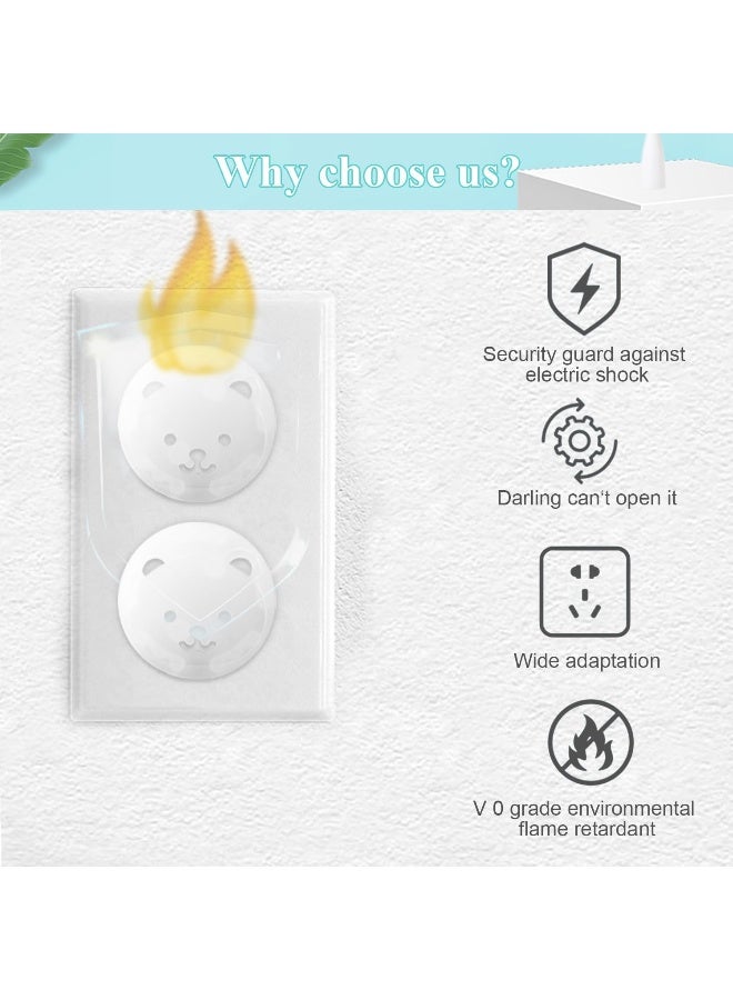 Fielect Outlet Plugs Covers Childproof Outlet Covers Protectors Electric Socket Cover Electrical Protector 2-Pin Transparent 30Pcs - Image 4