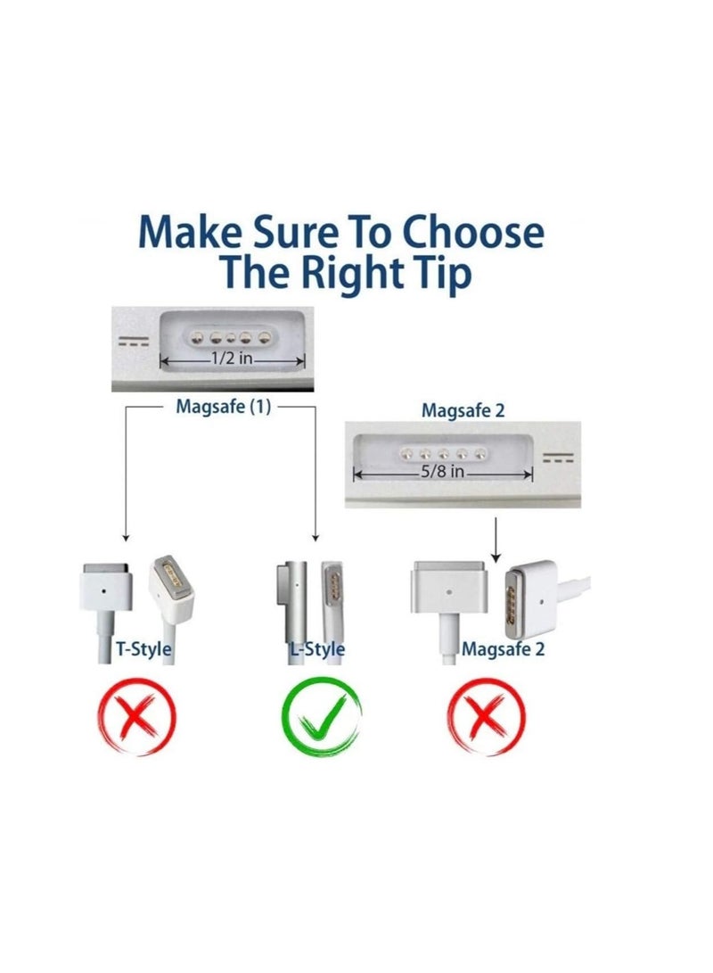 Terabyte 60W Replacement AC Power Adapter Charger L-Tip compatible with MacBook 13in MacBook Pro (2009-mid 2012)16.5V-3.65A - Image 5