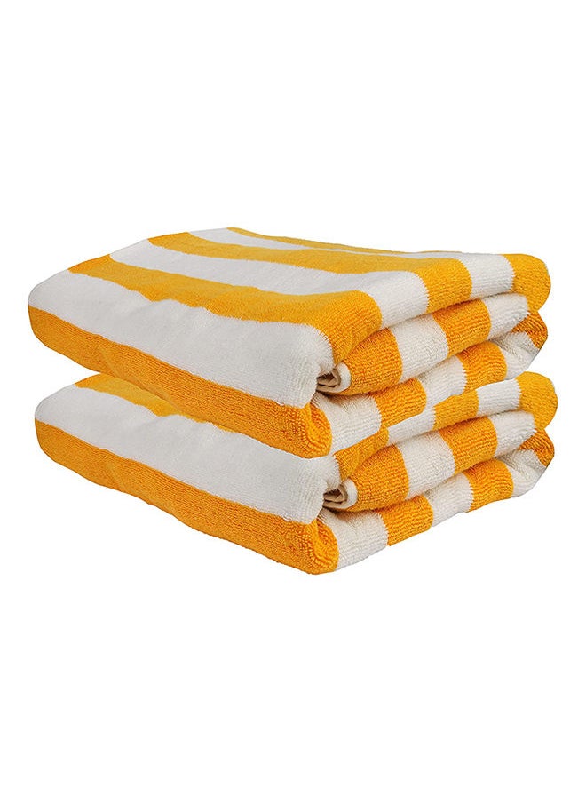 2 Pack Oversized Extra Large 100% Cotton Summer Pool Cabana Stripe Highly Absorbent And Soft Beach Towel Set 